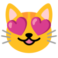 😻 gato sonriente con de ojos en forma de corazón