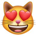 😻 gato sonriente con de ojos en forma de corazón