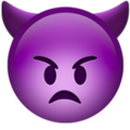 👿 Angry Face with Horns (Imp) in apple