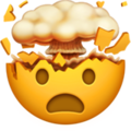 🤯 Shocked Face with Exploding Head in apple