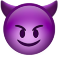 😈 Smiling Face with Horns in apple