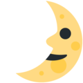 🌛 First Quarter Moon Face in twitter