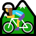 🚵‍♀️ Woman Mountain Biking in samsung