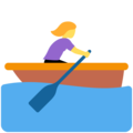 🚣‍♀️ Woman Rowing Boat in twitter