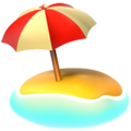 🏖️ Beach with Umbrella in apple