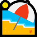 🏖️ Beach with Umbrella in samsung