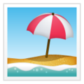🏖️ Beach with Umbrella in whatsapp