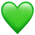 💚 Green Heart in apple