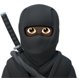 🥷🏿 Ninja: Tono de piel oscuro