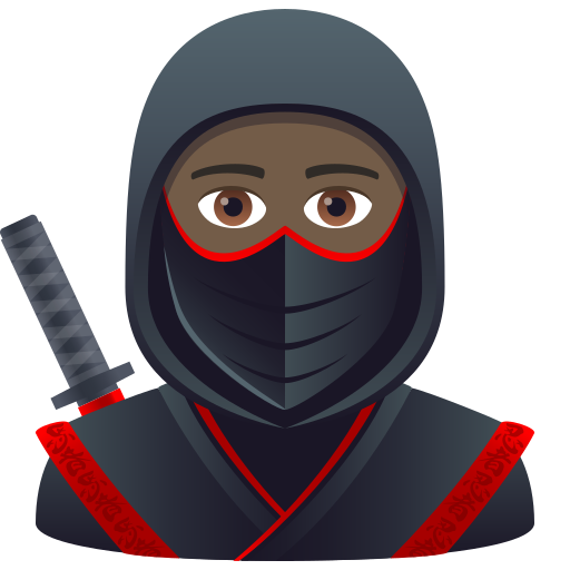 🥷🏿 Ninja: Tono de piel oscuro