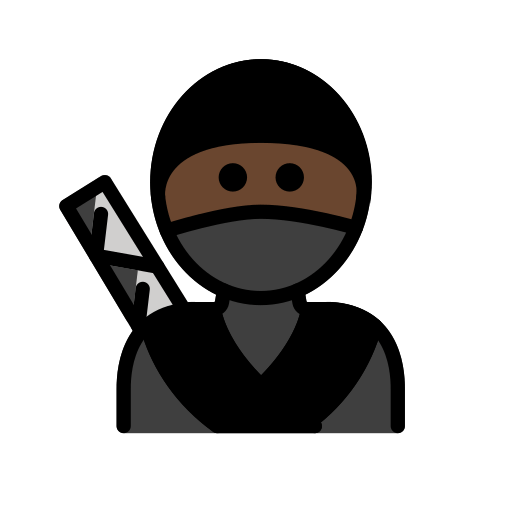 🥷🏿 Ninja: Tono de piel oscuro