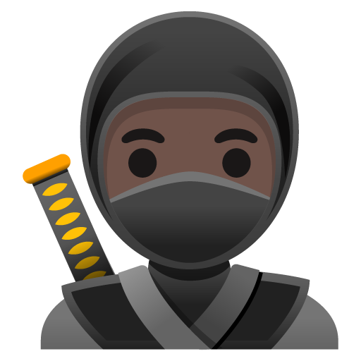 🥷🏿 Ninja: Tono de piel oscuro