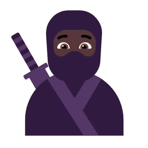 🥷🏿 Ninja: Tono de piel oscuro