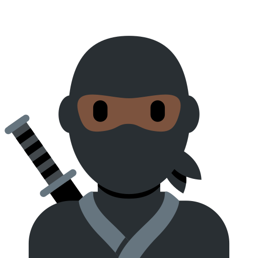 🥷🏿 Ninja: Tono de piel oscuro
