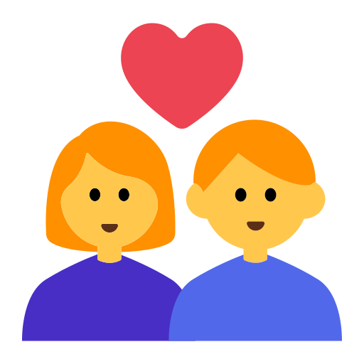 👩‍❤️‍👨 Coppia con cuore: Donna e Uomo