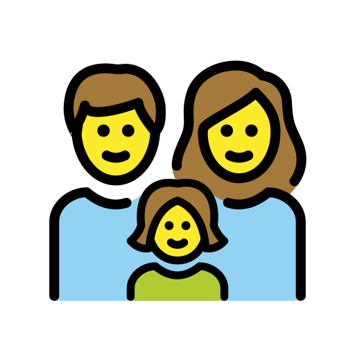 👨‍👩‍👦👨‍👩‍👧 Family: Man & Woman & One Child