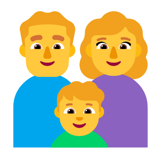 👨‍👩‍👦👨‍👩‍👧 Family: Man & Woman & One Child