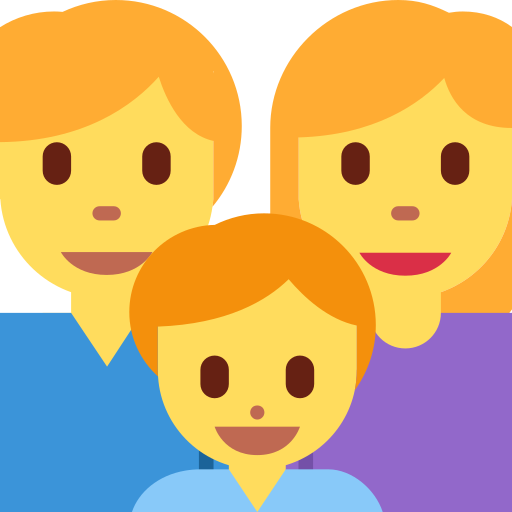 👨‍👩‍👦👨‍👩‍👧 Family: Man & Woman & One Child