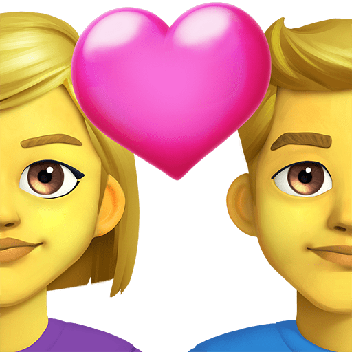 👩‍❤️‍👨 Coppia con cuore: Donna e Uomo