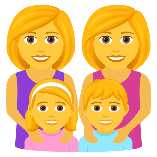👩‍👩‍👧‍👦 Famille : Femme & Femme & Fille & Garçon