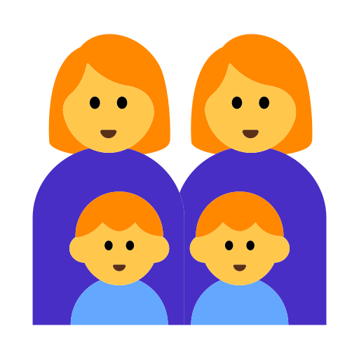 👩‍👩‍👦‍👦 Family: Woman & Woman & Boy & Boy