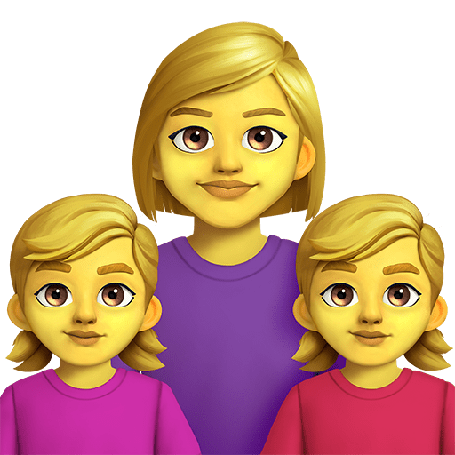 👩‍👧‍👧 Familie: Frau & Mädchen & Mädchen