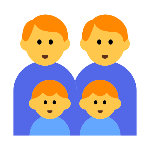 👨‍👨‍👦‍👦 Famiglia: Uomo e Uomo e Ragazzo e Ragazzo