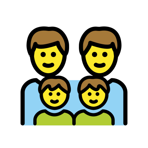 👨‍👨‍👦‍👦 Famiglia: Uomo e Uomo e Ragazzo e Ragazzo
