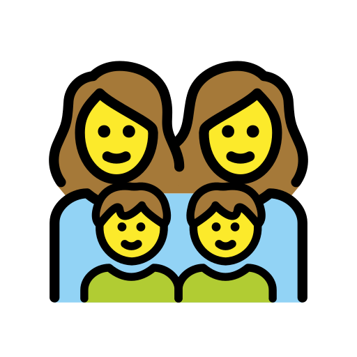 👩‍👩‍👦‍👦 Family: Woman & Woman & Boy & Boy