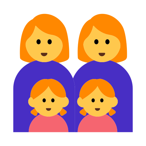 👩‍👩‍👧‍👧 Família: Mulher & Mulher & Menina & Menina