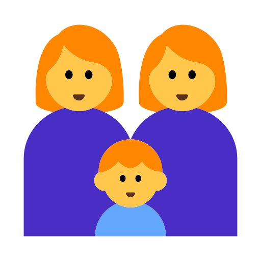 👩‍👩‍👦 Famiglia: Donna, Donna e Bambino