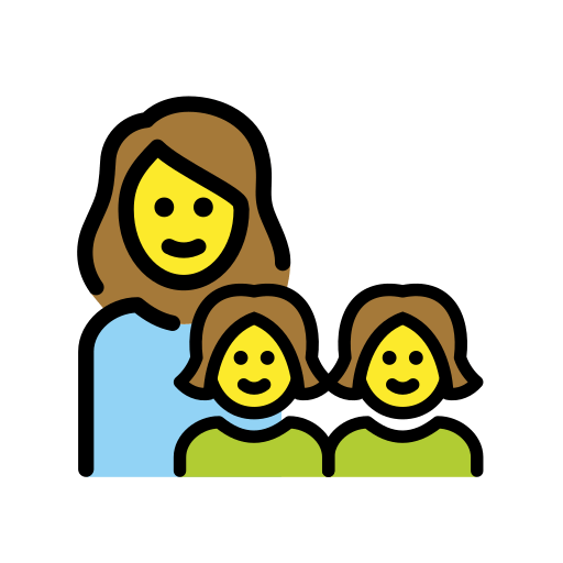 👩‍👧‍👧 Familie: Frau & Mädchen & Mädchen