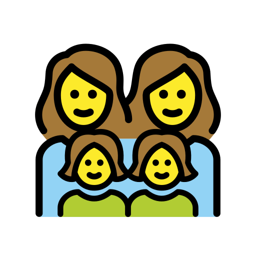 👩‍👩‍👧‍👧 Família: Mulher & Mulher & Menina & Menina