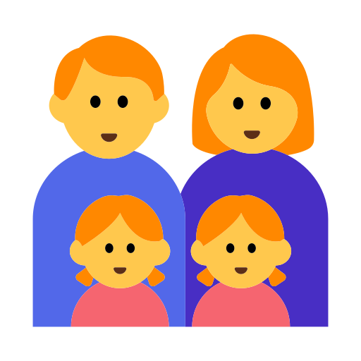 👨‍👩‍👧‍👧 Familie: Mann & Frau & Mädchen & Mädchen