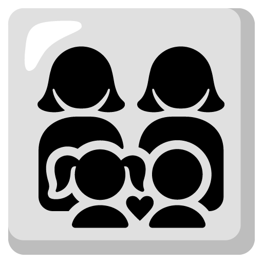 👩‍👩‍👧‍👦 Famille : Femme & Femme & Fille & Garçon