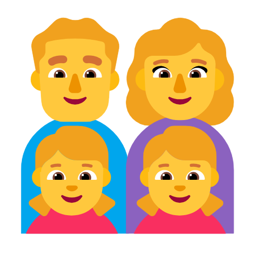 👨‍👩‍👧‍👧 Familie: Mann & Frau & Mädchen & Mädchen