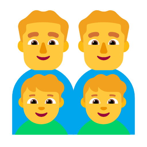 👨‍👨‍👦‍👦 Famiglia: Uomo e Uomo e Ragazzo e Ragazzo
