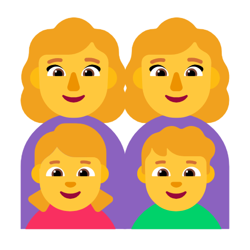 👩‍👩‍👧‍👦 Famille : Femme & Femme & Fille & Garçon