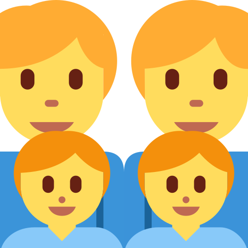 👨‍👨‍👦‍👦 Famiglia: Uomo e Uomo e Ragazzo e Ragazzo