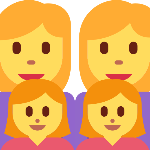 👩‍👩‍👧‍👧 Família: Mulher & Mulher & Menina & Menina