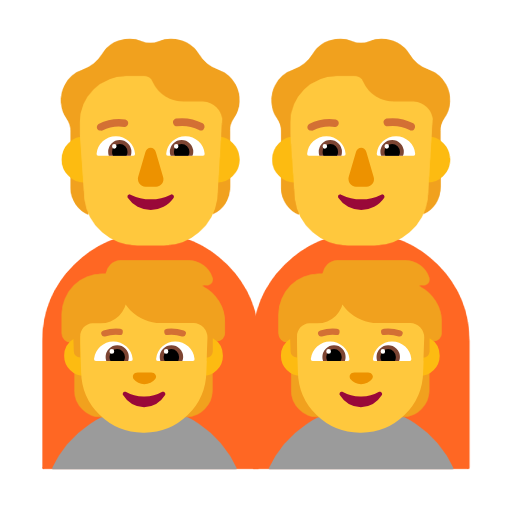 🧑‍🧑‍🧒‍🧒 Famille : Adulte et Adulte & Enfant & Enfant