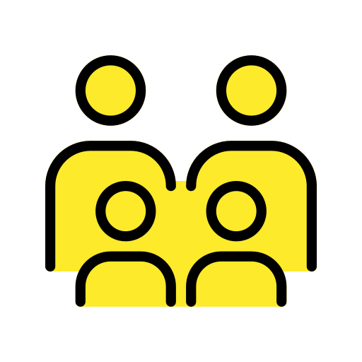 🧑‍🧑‍🧒‍🧒 Famille : Adulte et Adulte & Enfant & Enfant